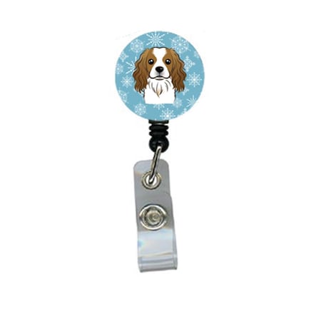 Teacher&Aposs Aid Snowflake Cavalier Spaniel Retractable Badge Reel TE2926808